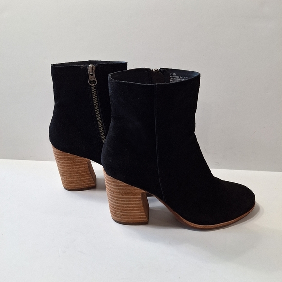 Kork-Ease Black Suede Academia Block Heel Preppy Ankle Boots Size 7.5 - Picture 4 of 12